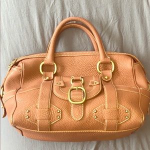 Celine tan purse w buckles/gold